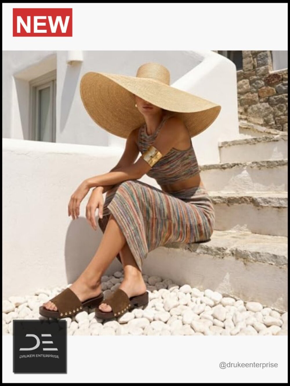 Genuine Suede Slides, Studded Sandals, Cushioned Footbed, Slip On - Picture 2 of 7